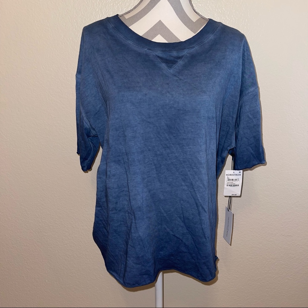 NWT Treasure & Bond Navy Blue Faded Treatment Short Sleeve Round Neck T-Shirt S